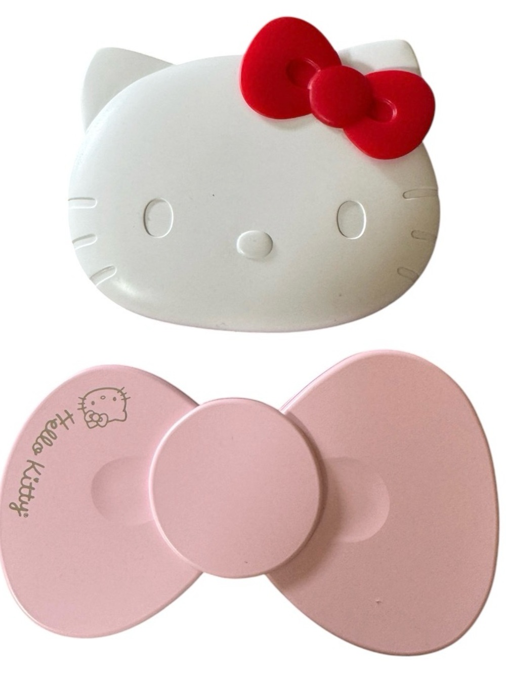 Hello Kitty White Face Compact with Pink & Red Bow Accent light up make up